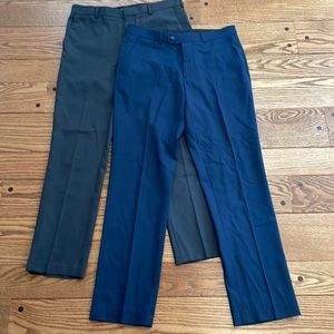 2 for 1 slim fit flat front dress pants 33x33 Van Heusen Perry Ellis no-iron